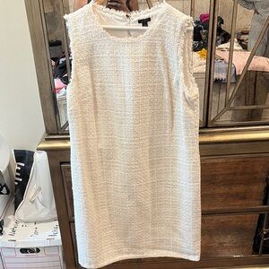 Ann Taylor Cream Sheath Mini Dress Sleeveless